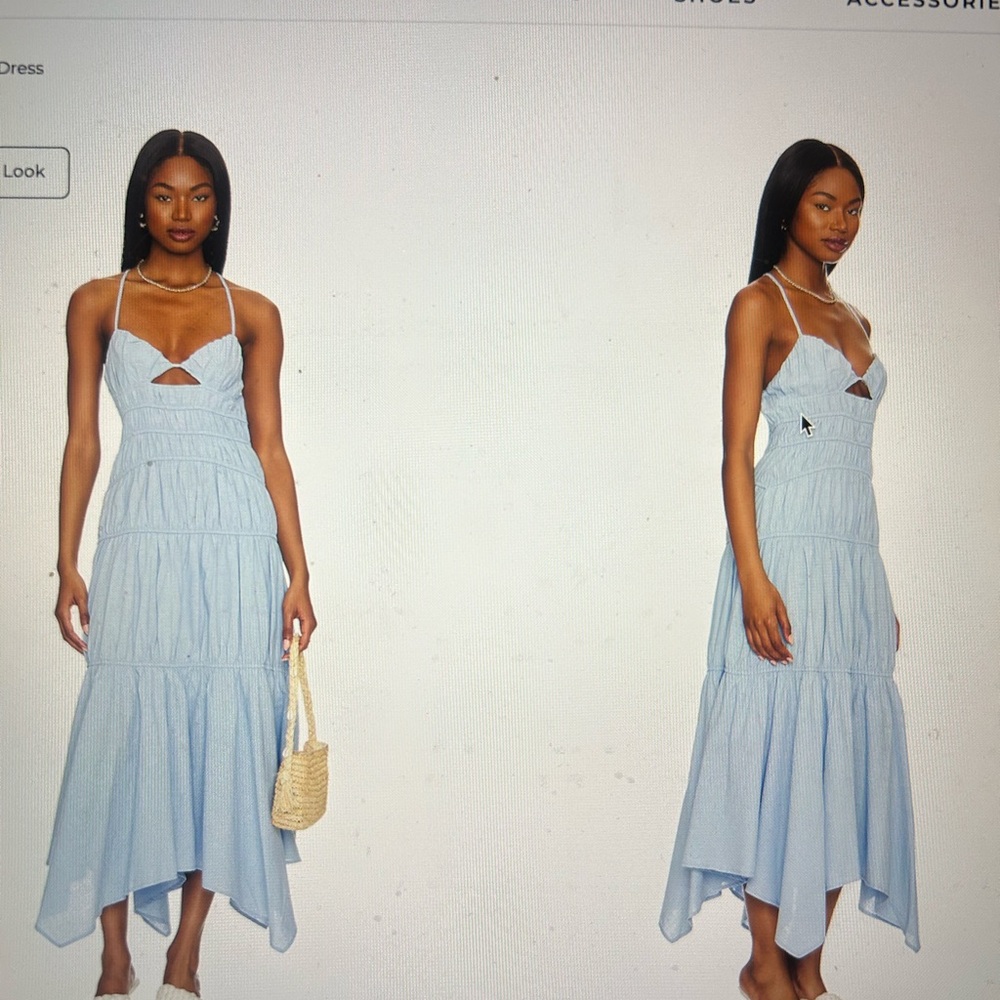 REVOLVE Pale Blue High-Low Midi Dress